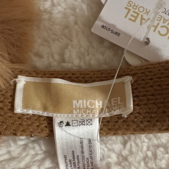 Michael Kors Tan Fur Earmuffs with Studded Band - Picture 3 of 6